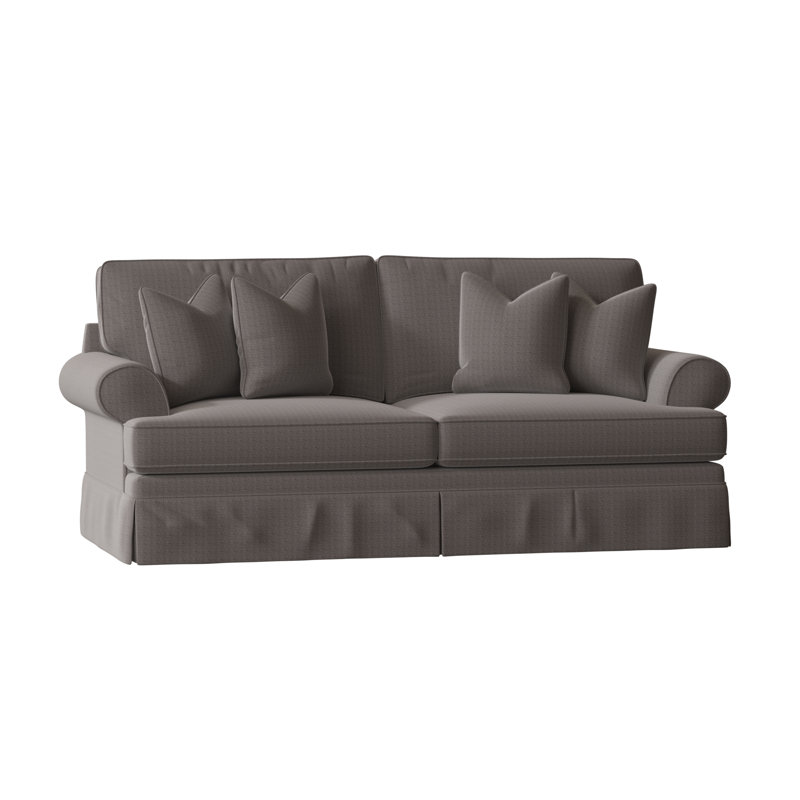 Brookner 91'' Upholstered Sofa, Zuma Charcoal Textured Linen