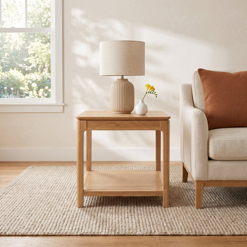 Rise End Table, Light Oak