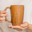 Tasse à café en bois de teck-71082262