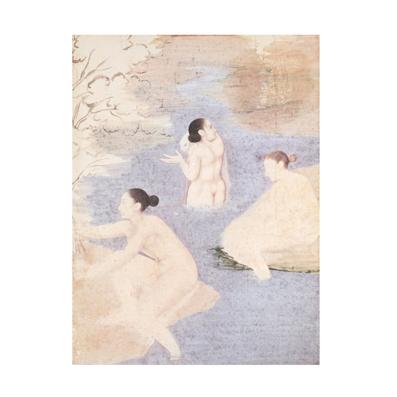 «Indian School Three Bathers», art sur toile, H 19 po x l 14 po