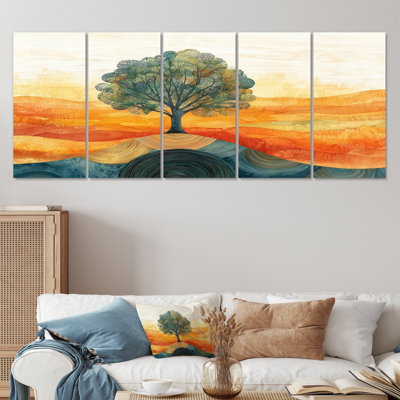 Baobab africain avec des racines de sérénité V - Art mural arbre - décoration murale moderne