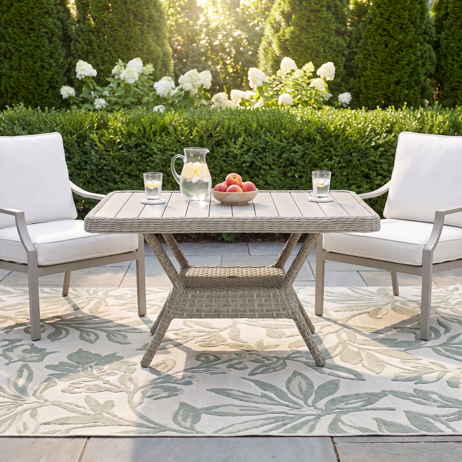 Norfolk 48'' Glass Outdoor Chat Table, Yes