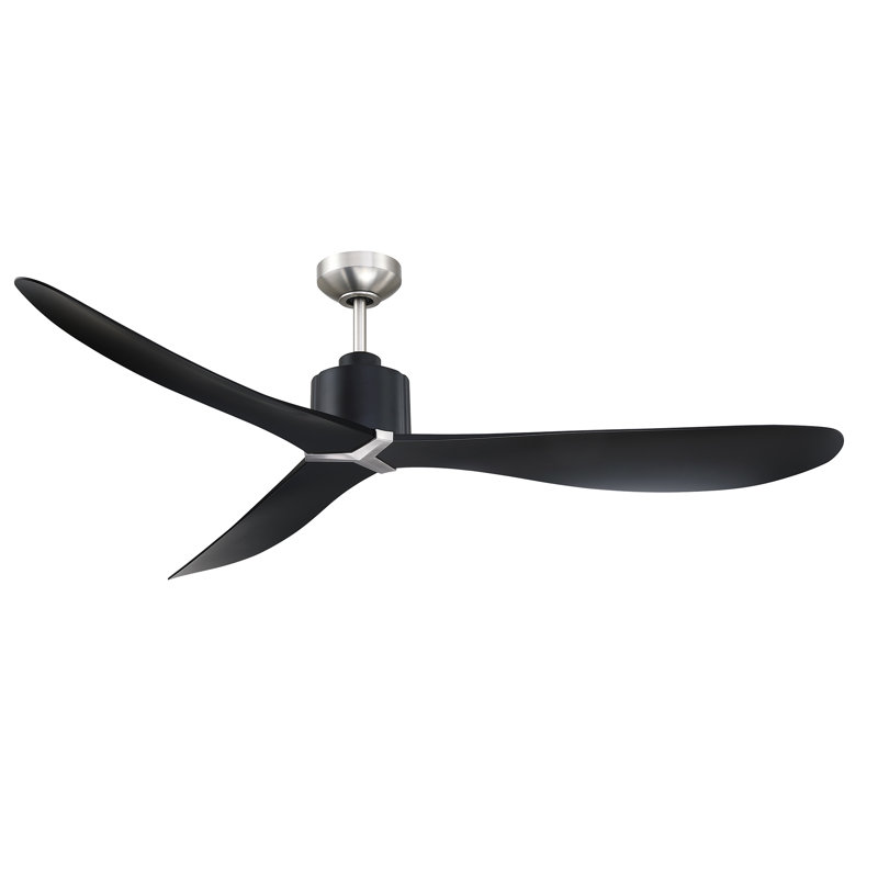Ventilateur de plafond en nickel satiné et noir TAROS 60 avec télécommande - Conception silencieuse et écoénergétique, Noir