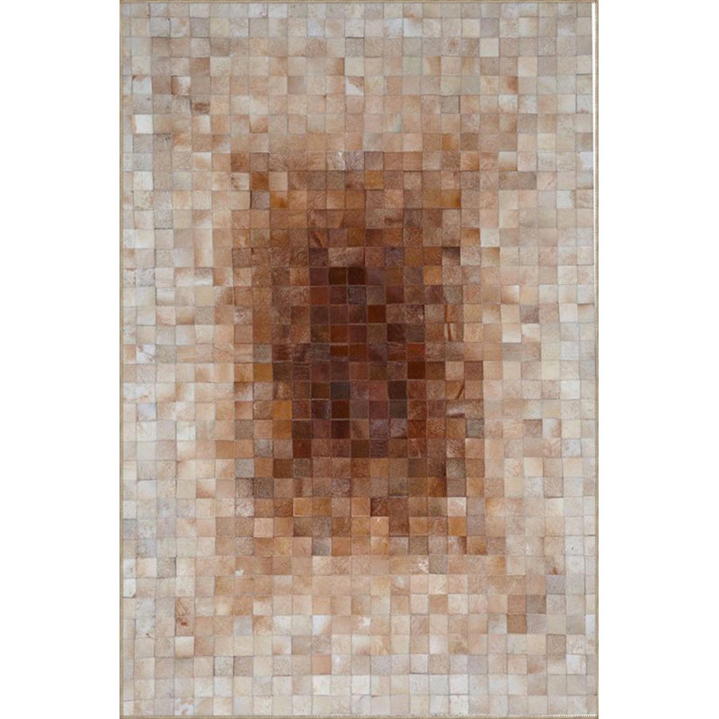Kari Brown Themed Woven Base Carpet And Washable Carpet, Rectangle 2'4" x 4'