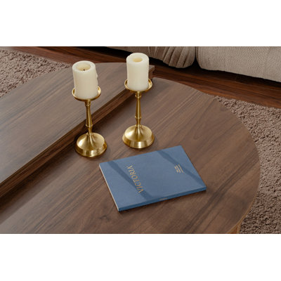 Modern Walnut Coffee Table, 35.4 x 11.8 x 23.6 inches | 100% Melamine Coated Particle Board, Thickness: 0.7 inches | Elegant Design for Living Room, Durable & Stylish | Perfect for Contemporary Home Décor