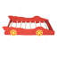 Lit plateforme double en forme de voiture de course avec roues, rouge-987920279-987920361