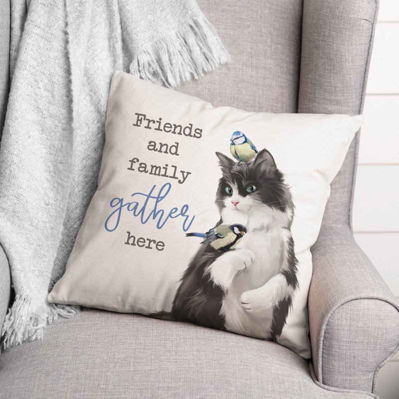 Kitty And Friends Throw Pillow