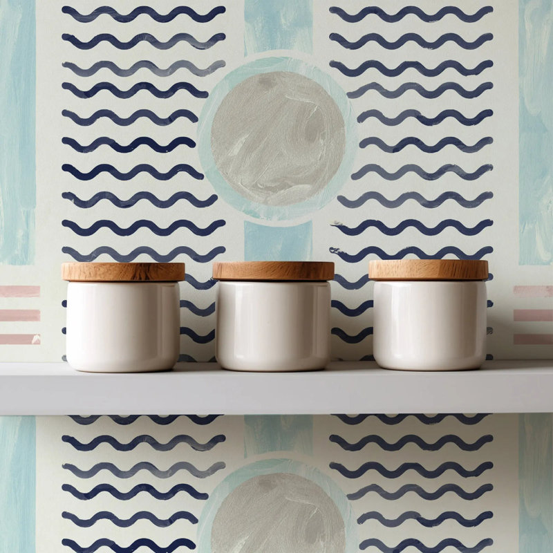 South Beach Facade - Papier peint, Peler et coller, Bleu plage