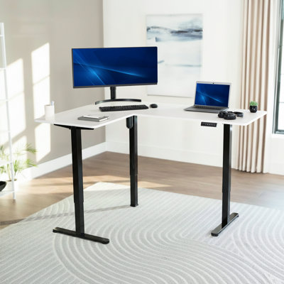VIVO Electric Corner Standing Desk, L-Shaped Workstation