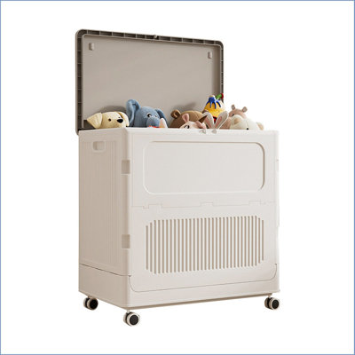 Panier à linge roulant avec couvercle, paniers à linge de grande capacité 123L pour la lessive, paniers à linge pliables en plastique avec roues et couvercle, sans installation et faciles à transporter dans la salle de lavage