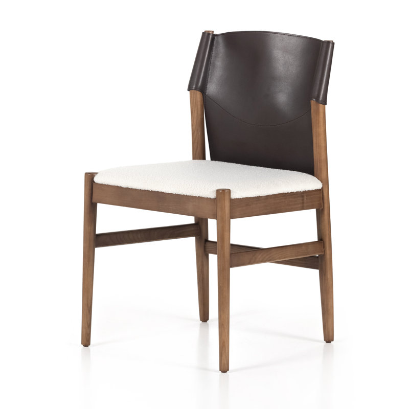 Lulu Side Chair in Espresso/Cardiff Cream, Brown Leather Blend//Cardiff Cream