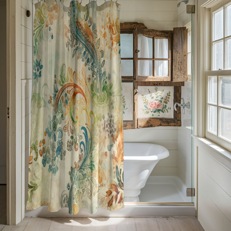 Past Swirls - Premium Shower Curtain, H 74 po x l 71 po