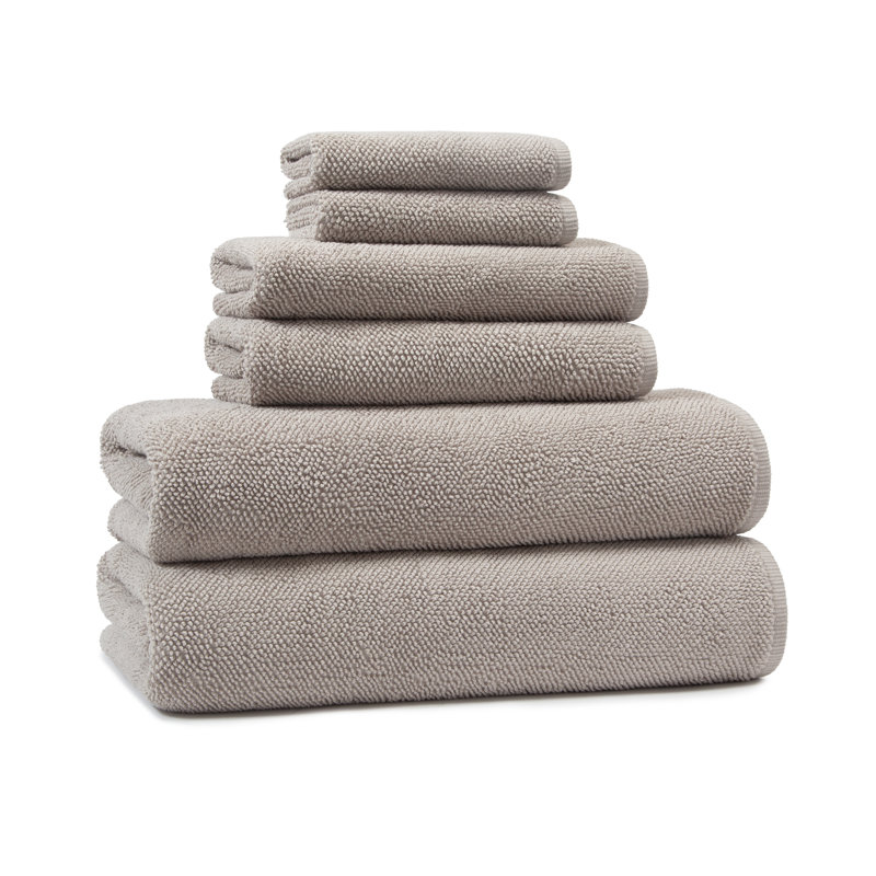 Cotton Plush Bath Towel, Light Gray