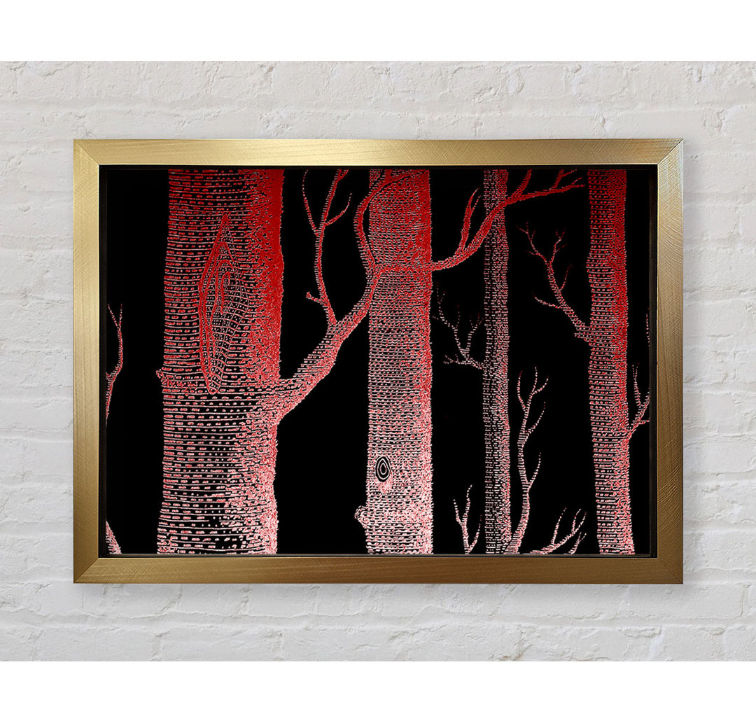 Red Night Trees - Einzelne Bilderrahmen Kunstdrucke