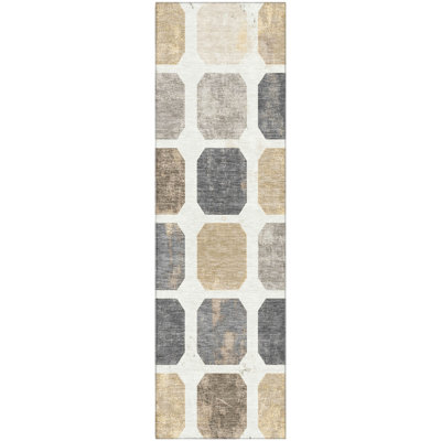 Premium Machine Washable Ralston AMF1950 Geometric Rug