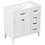 Ensemble de meuble-lavabo 36 po avec lavabo, armoire de salle de bain blanche avec tiroirs, structure solide et panneau de fibres à densité moyenne-1406148368