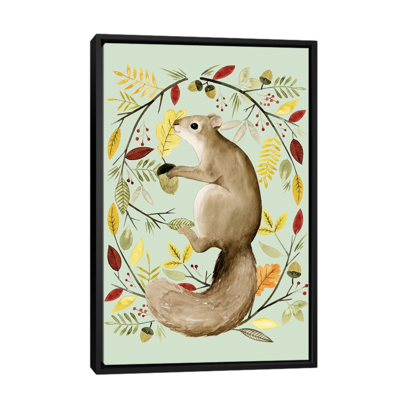 « automne couronne i », impression sur toile, H 26 po x l 18 po x P 1,5 po, Toile avec cadre noir, Pas de tapis
