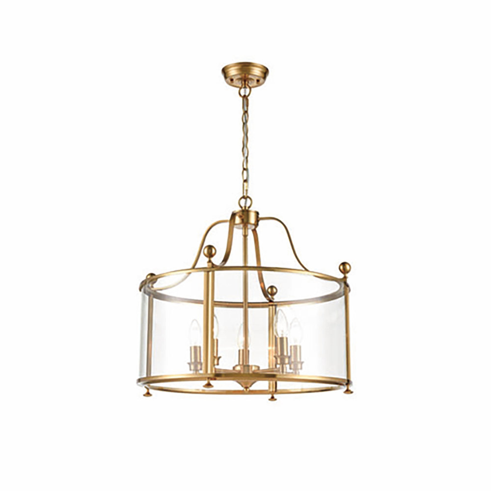 Luisa 5 - Light Antique Brass Lantern Pendant