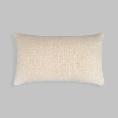 Richia Natural Harmony Lumbar Pillow - Solid Color Cotton Nettle Removable Cover with Feather Insert