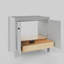 Meuble-lavabo simple 36 po Scalloped - gris clair - sans comptoir - boutons noirs-123430961-123430956
