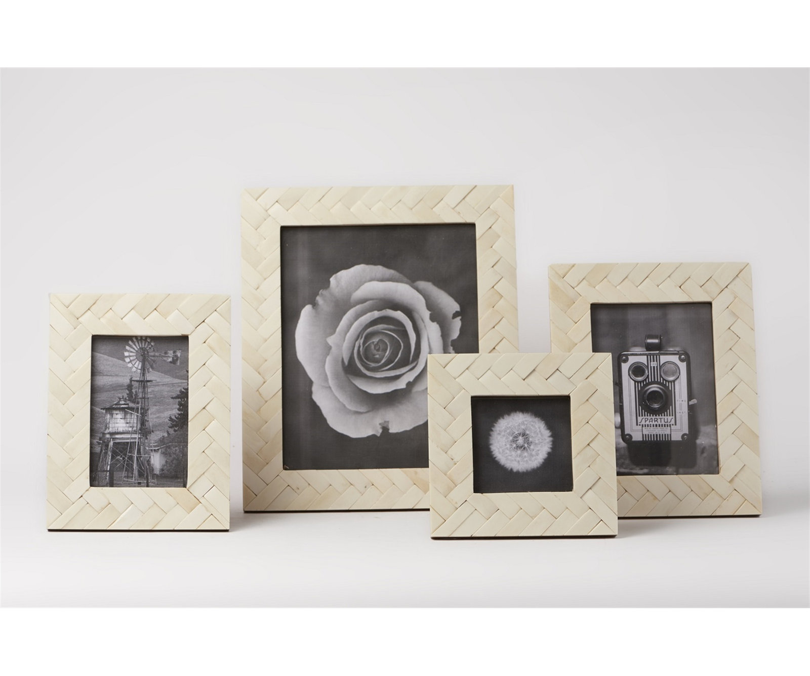 Zephyr Bone Embossed Picture Frame, 4" x 6", White