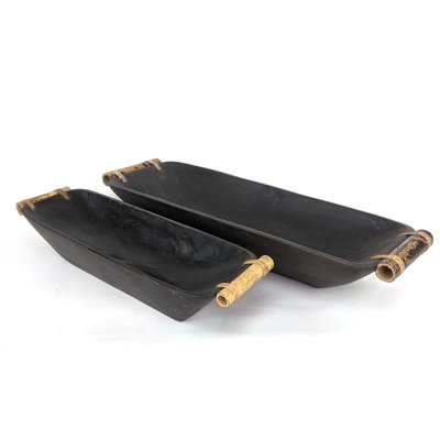 Ensemble de 2 plateaux de service