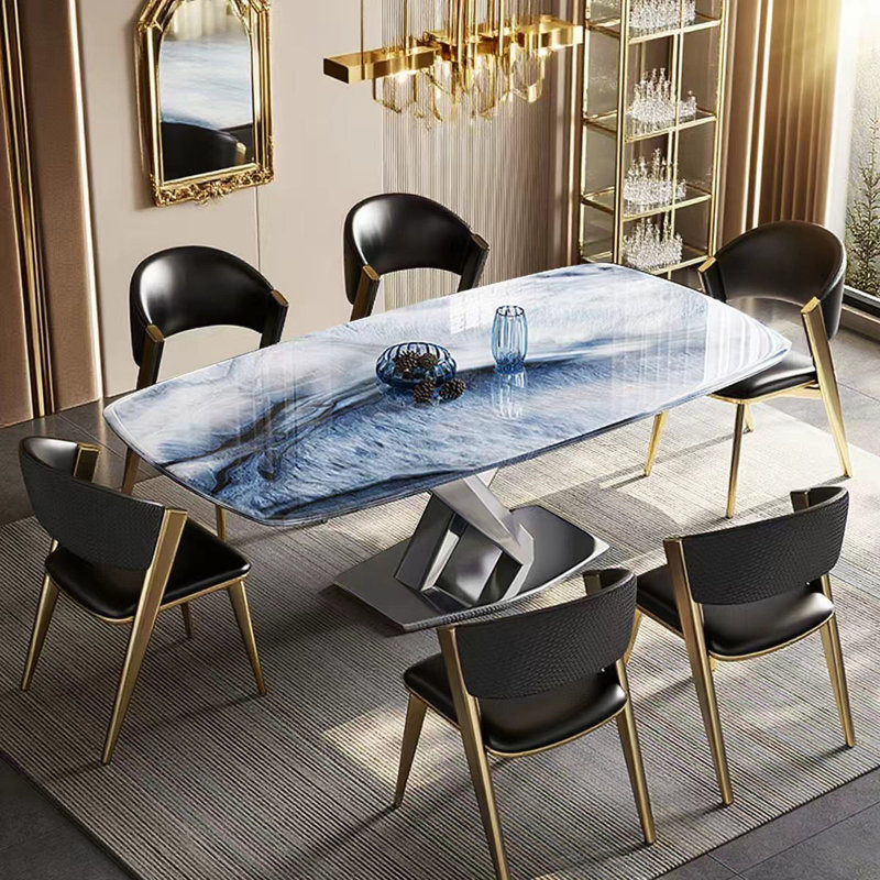 Table de salle à manger de luxe rectangulaire, H 29,53 po x L 70,87 po x l 35,43 po