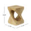 Table d'appoint MGO Twist Shape, texture semblable au bois, couleur naturelle-694357509