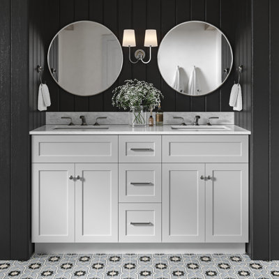 Partham 61" Double Bathroom Vanity Set