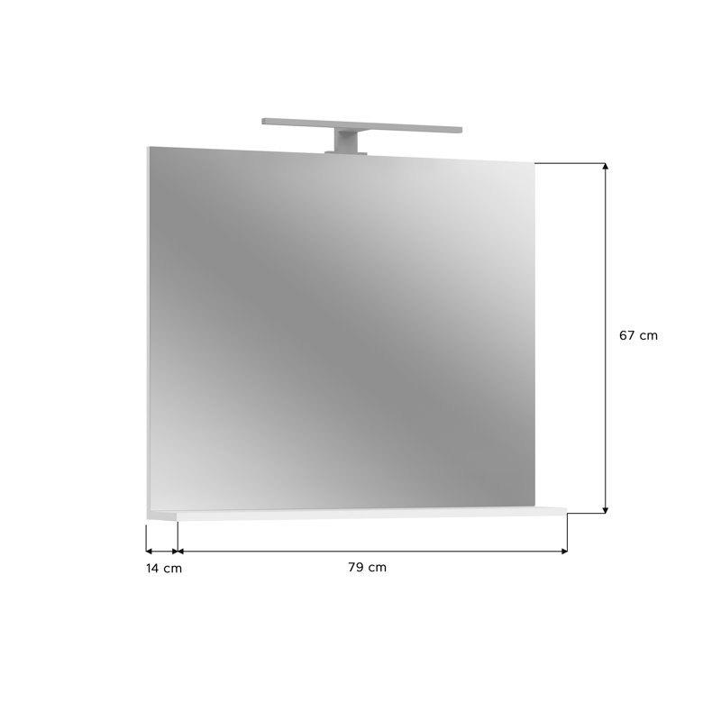 Elco Rectangle Wall Mirror, White