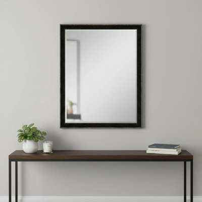 44" Dark Brown Wood Accent Mirror