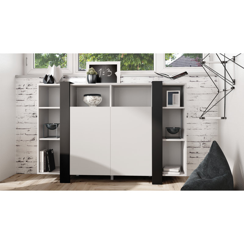 Abbie-May 149cm Sideboard, Matt White/Matt Black