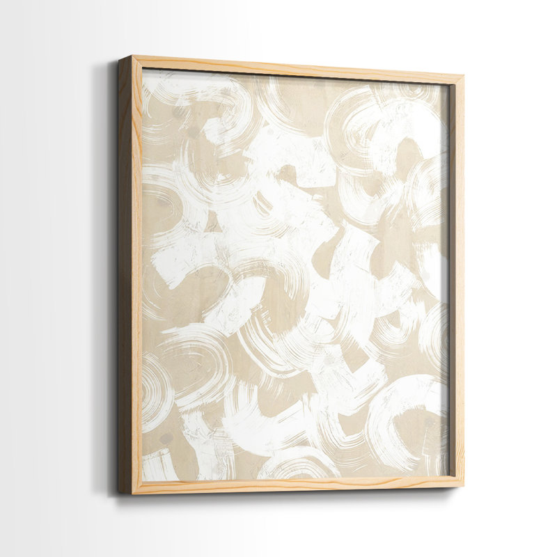 Impression encadrée Swish Stone I-Premium - prête à être accrochée - aucun clou requis - aucun clou requis, Bois naturel