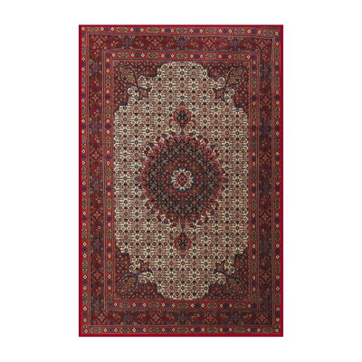 Tapis rouge/beige/noir traditionnel