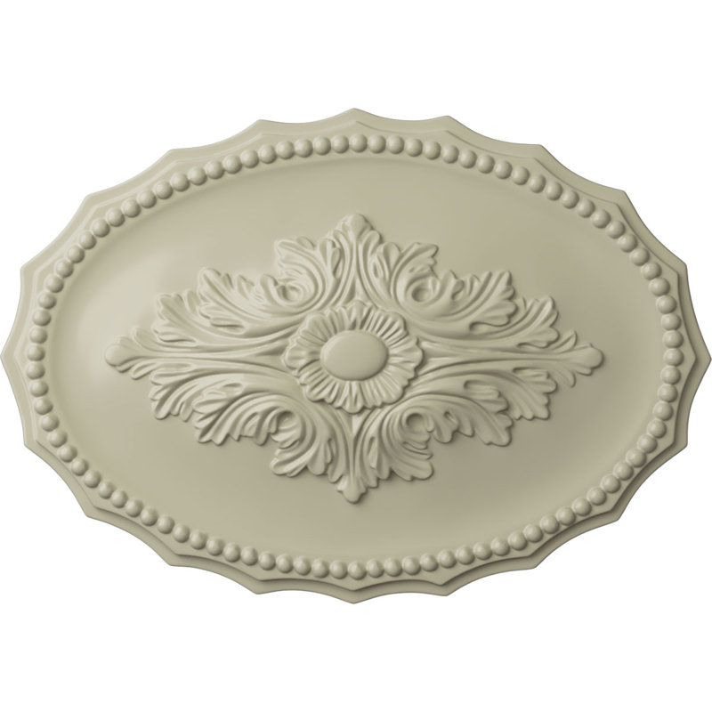 Médaillon de plafond Oxford Endurathane, l 16 7/8 po x H 11 3/4 po x P 1 1/2 po, Jaune clair