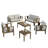Junco Teak Outdoor Six-person Patio Set With Cushions And Two Tables-1857607732-1857607739