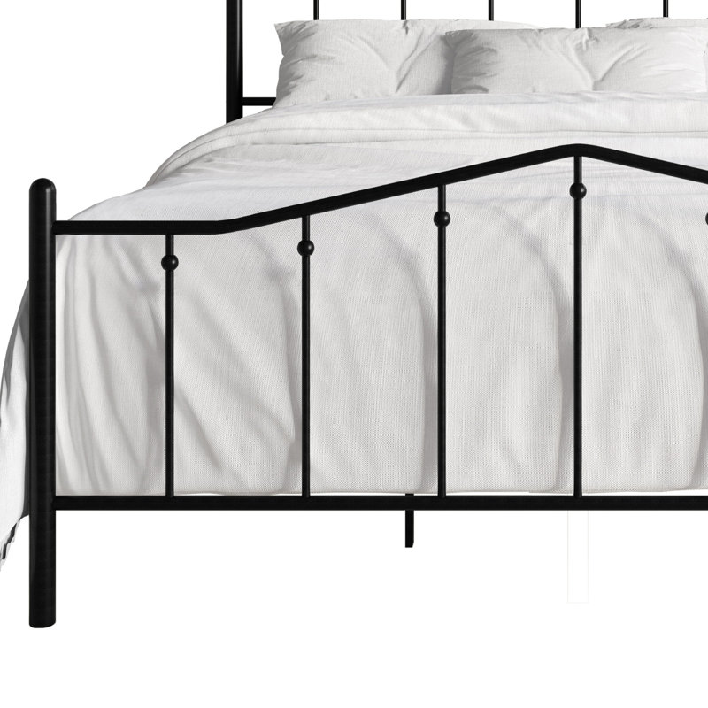 Lit plateforme double Atmore, Noir, Lit double