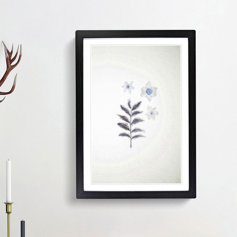 White Daffodil Dismantled - Framed Print, 65cm H x 48cm W x 2cm D, Black Framed
