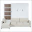 Grand lit escamotable avec canapé et tablettes-133569057