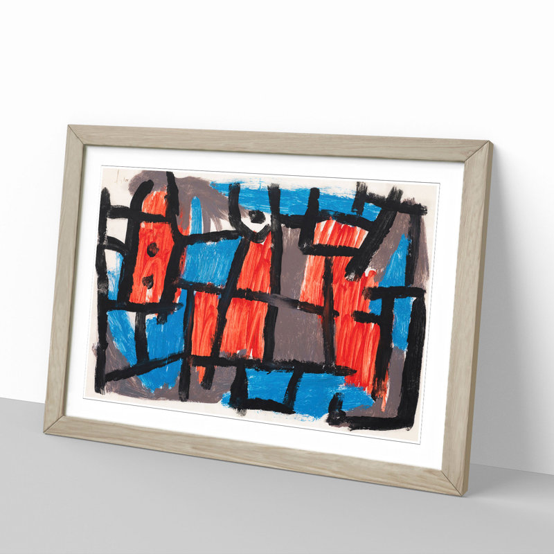 The Hour Before One Night by Paul Klee - Picture Frame Painting, 27cm H x 36cm W x 2cm D, Oak