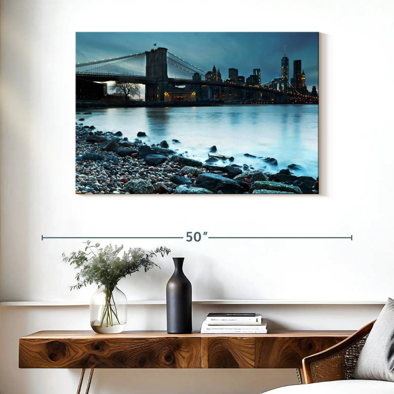 Lilie Brooklyn Bridge Blue Hour, 26" H x 39" W