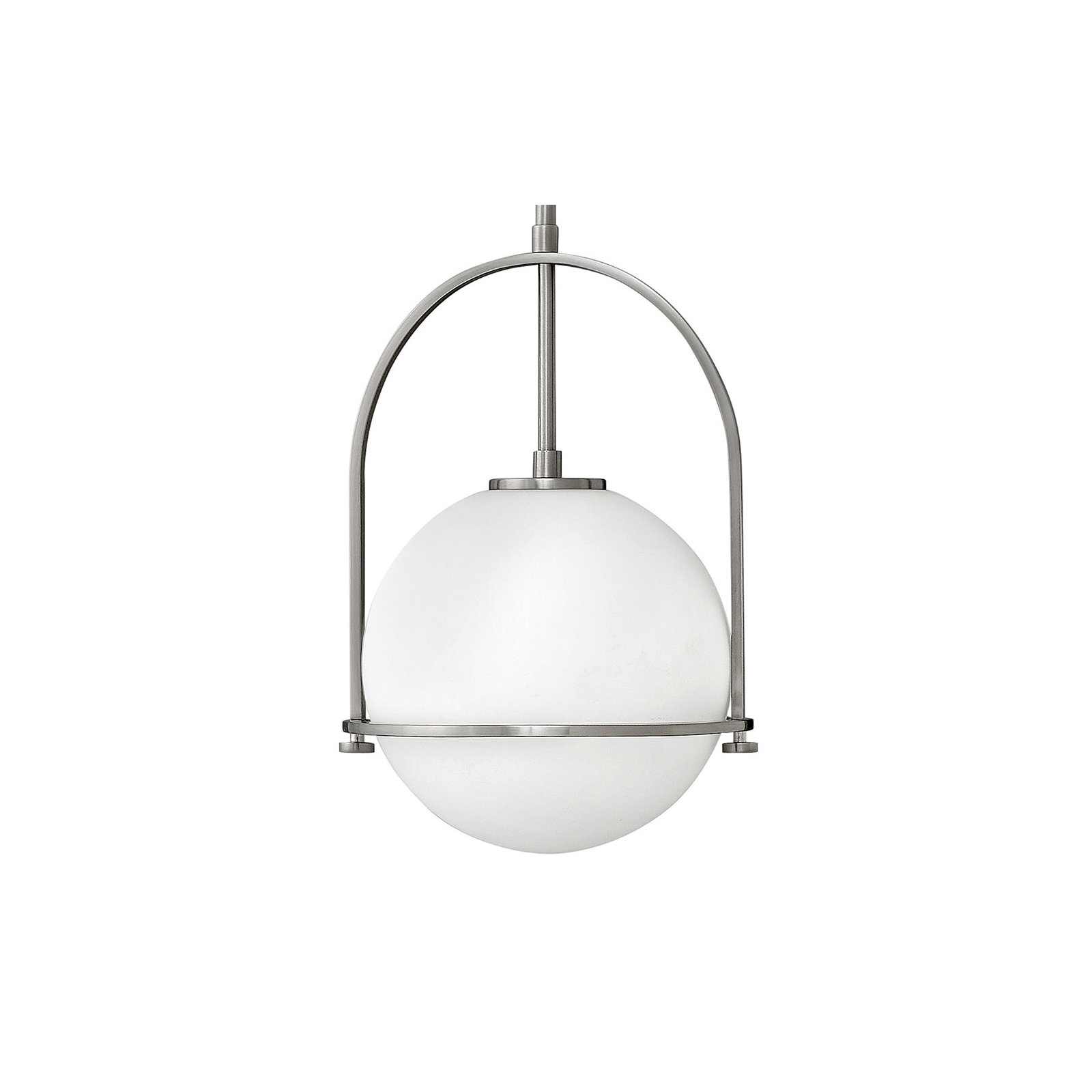 Arie 1-Light Steel Pendant with Globe Shade, 17" H x 11.5" W x 11.5" D, Brushed Nickel