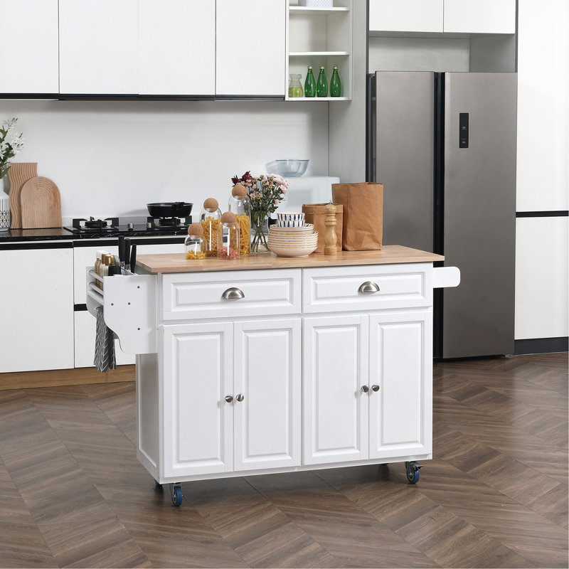 Îlot de cuisine roulant polyvalent avec beaucoup de rangement et des caractéristiques pratiques