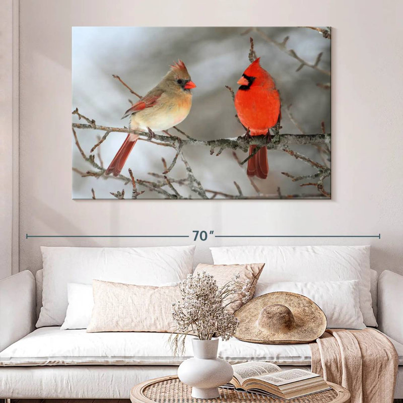 Cardinal Bird Couple, 34" H x 51" W