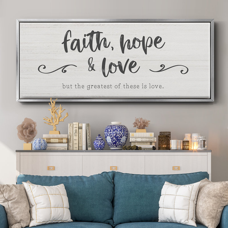 «Greatest is Love», toile encadrée, H 8 po x l 20 po