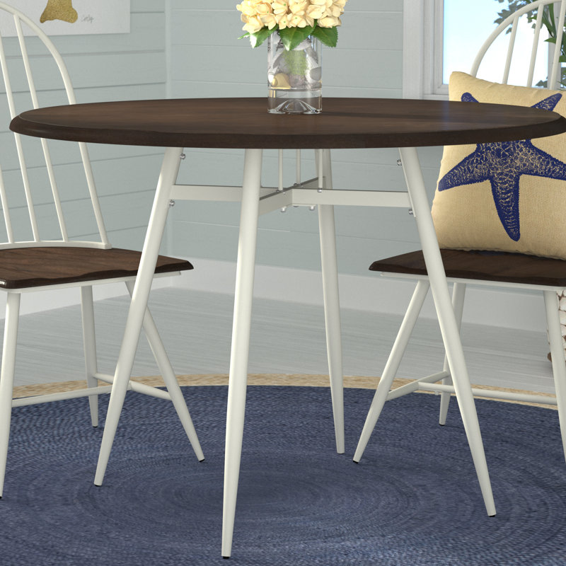 Savannah Ash Round Metal Base Dining Table