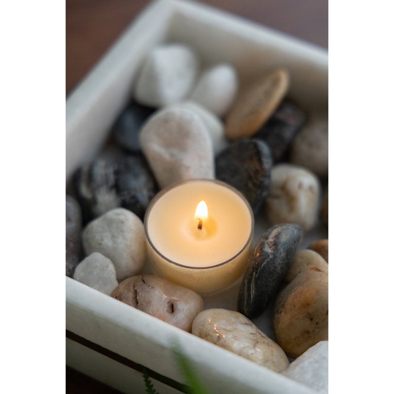 1.6x0.8" Unscented Soy Wax Glass Filled Tealight Candle
