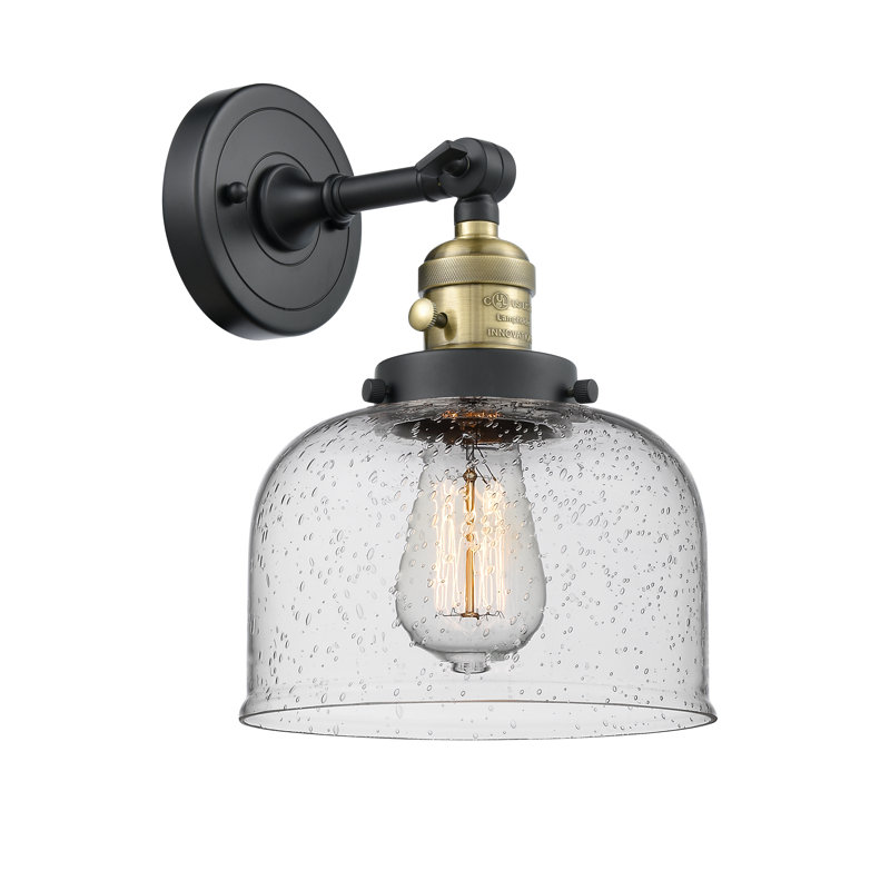 Applique murale 1 lumière 5 po Bell, Ampoule à DEL rétro de 3,5 W, Grainé, Laiton antique noir