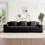 Canapé modulaire 3 places sans os, canapé modulaire Cloud avec assise profonde, canapé modulaire moderne 3 places avec coussins décoratifs Tissu velours côtelé noir-1620336580-1620336576-1620336577