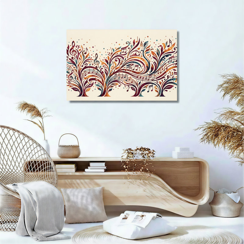 Ensemble de 1 toile murale « Floraison musicale », 36"H x 48"W, Wrapped Canvas